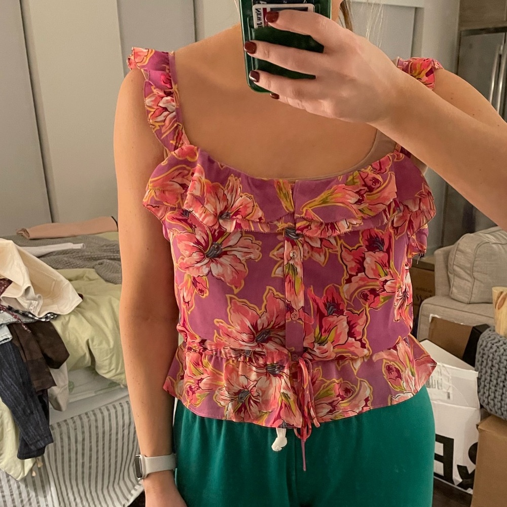 Pink Floral Blouse